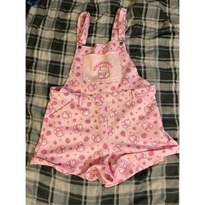 Hot Topic Sweet Society Strawberry Milk Shortalls Plus Size 1X Sold Out